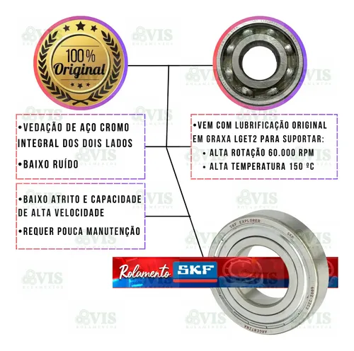 2 Rolamentos Skf 6002zz 15x32x9 Rígido De Esferas | MercadoLivre