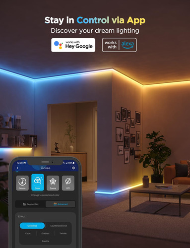 Tiras De Luces Led Govee Rgbic De 3 M Con Fundas Que Funcion