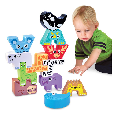 Hap-p-kid Montessori Puzzle N' Stack - Juguetes De Animales 