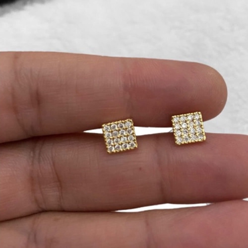 Brinco Masculino Neymar Cravejado Em Microzirconias Ouro 18k