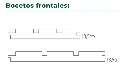 Revestimiento De Pino Termotratado Liston Triple Liston 18.5cm