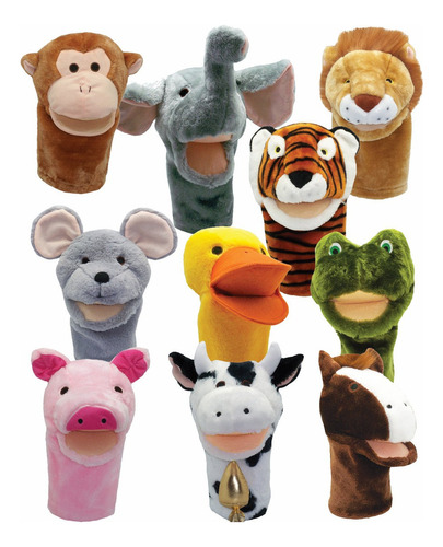 Get Ready Kids Bigmouth - Marionetas De Animales 10 Unidad