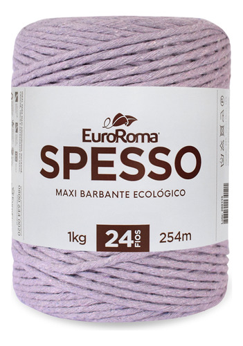 Hilo Euroroma Spesso de 24 hilos, 1 kg, 254 m, para ganchillo de macramé, color 0600, lila