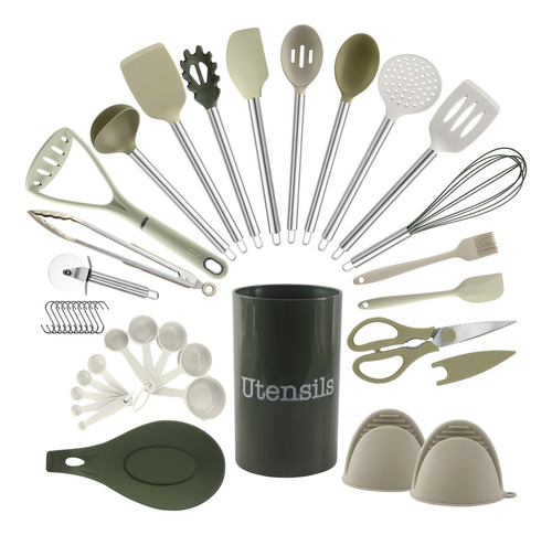 Juego De Utensilios De Cocina Cook Con Silicona De Color, 38