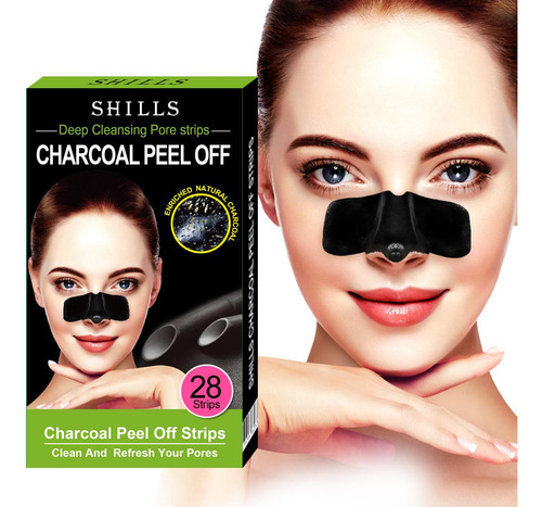 Shills Negro Mascara Carbon Vegetal Blackhead Remover Tira