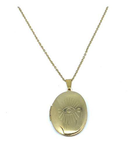 Imagen 7 de 10 de Relicario Acero Inoxidable Dorado Corazon