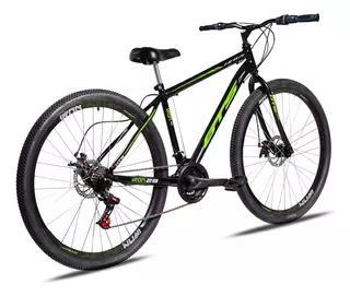 Mountain bike GTS Feel Iron aro 29 17 21v freios de disco mecânico cor preto/verde