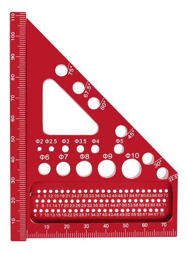 Régua De Medição 3d Multiângulo, Régua Vermelho