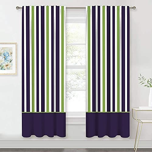 Meshelly Kids Cortinas A Rayas Verde Lima Y Blanco 42 (w) X 