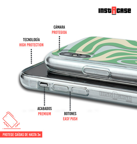 Funda Para iPhone Para Mujer Curvas Verde Con Tu Nombre