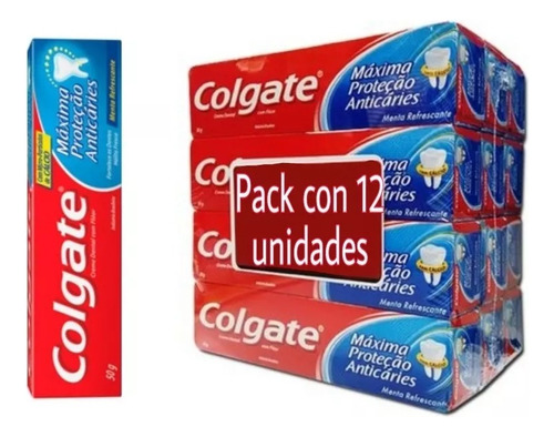 Colgate Maxima Proteccion Anticaries Crema Dental 12 X 50grs