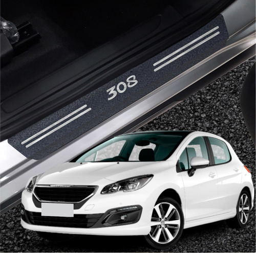 Soleira 8 Peças Peugeot 308 Cor AÇO ESCOVADO