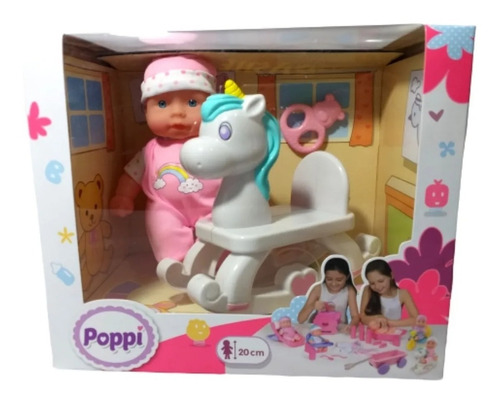 Bebe Poppi Con Caballito Unicornio Mecedor - Sharif Express