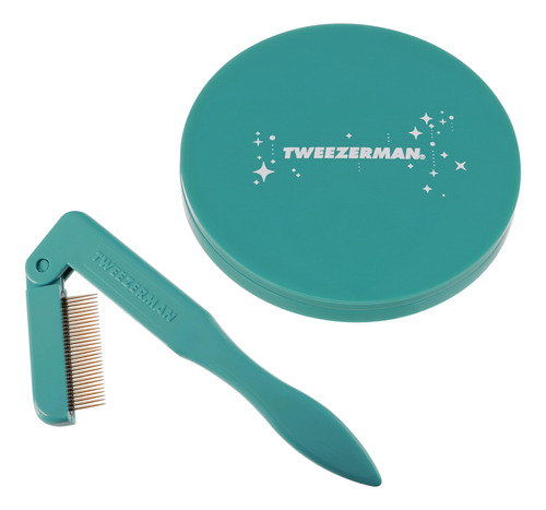 Tweezerman Majestic - Juego De Espejo Y Peine Ilashcomb Turq