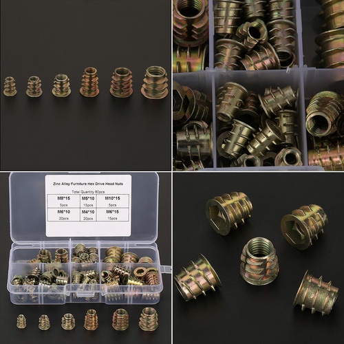 Tuerca De Inserción De 80 Piezas, Tuerca De Cabeza Hexagonal