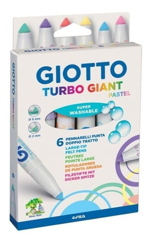 Marcadores Giotto Turbo Color Pastel Escolares X 6 Unidades