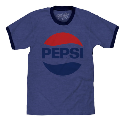 Tee Luv Camiseta Pepsi Ringer Para Hombre - Camisa Retro De 