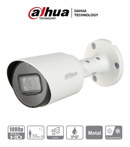 Camara Bullet Dahua Hfw1200t-a 1080p 2.8mm 30mts Smart Ir Me