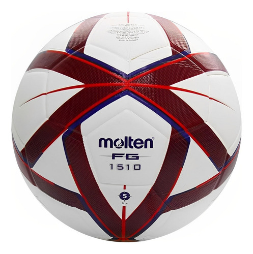 Balón Laminado Molten Fútbol Forza F5g1500 No.5 Color Blanco/rojo/azul