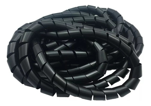 Manguera Espiral Para Cables, 5 Metros X 1/2 De Pulgada Color Negro