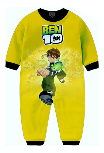 Macacão Pijama Ben 10 Infantil Desenho Herois Moletom Yellow