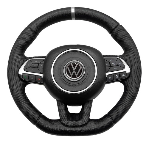 Volante Multimídia Vw Prata Gol Fox Polo Saveiro Voyage.