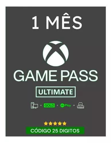 Xbox Game Pass Ultimate 1 Mês Código 25 Dígitos - Videogames