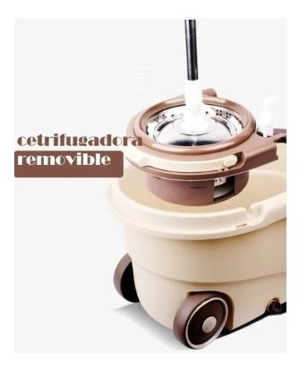 Imagen 5 de 6 de Mopa Trapeador Giratoria 360 Centrifugadora Acero Removible.