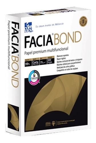 Papel Facia Bond Tamaño Carta 75grs Blanco C/500 Hojas