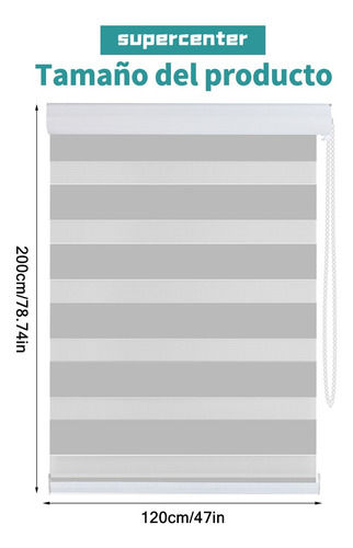 Supercenter 2 Paños Cortina Roller Velo Liso 120 X 200 Cm