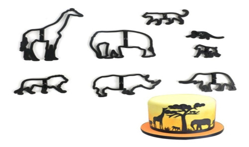 Cortadores Animales Safari Fondant 8pza