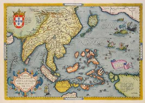 Lámina 45x30 Cm. Mapa Sudeste Asia - Indias Orientales 1570