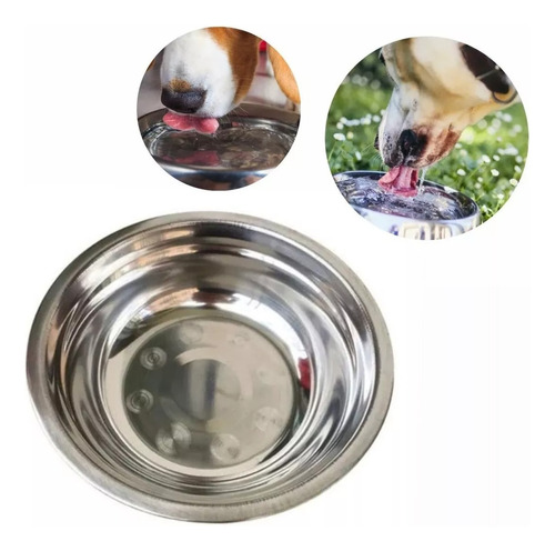 Comedero Para Perro Mascotas Alimento Plato Bowl Acero Inoxi