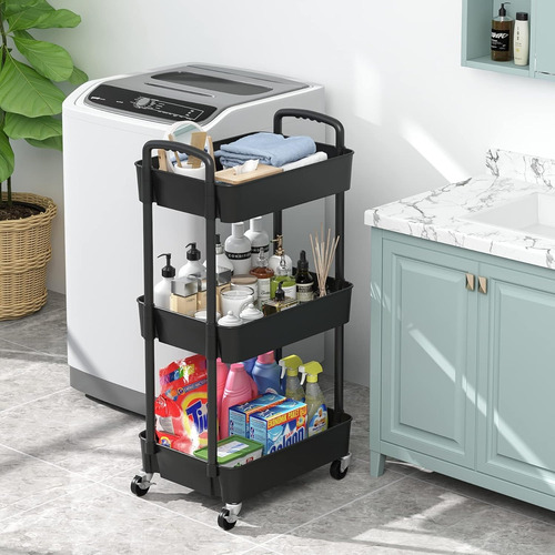 Carrito Organizador Ruedas Multiusos 3 Niveles Rack Trolley