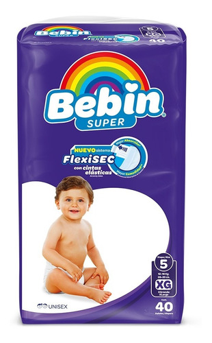 Bebin Super Flexisec | Pañal Bebé - Xg Etapa 5 - 40 Piezas