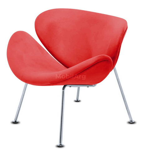 Imagen 3 de 8 de Sillón Pierre Paulin Combo Con Apoya Pie Tela Chenille Cromado Espuma Alta Densidad C/ Garantia Fabrica