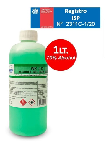 Alcohol Gel 1 L Original Desinfectante De Manos Certificado!
