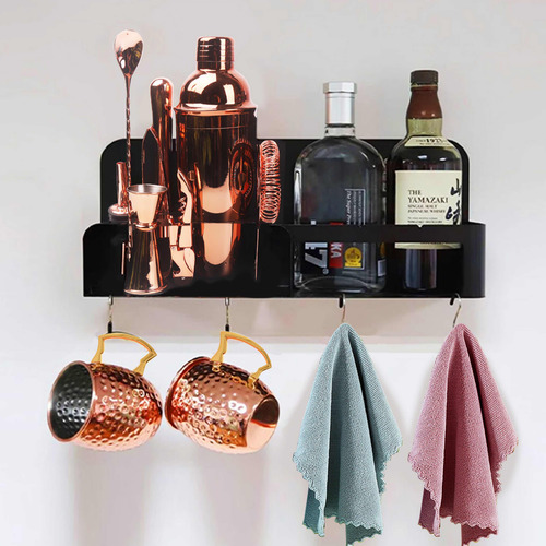 Set Mug - Coctelera Cobre 18 Pcs, Incluye Colgador De Pared