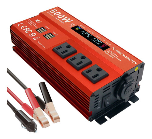 Inversor De Corriente 500 W Convertidor 12 V Cc A 110 Carro