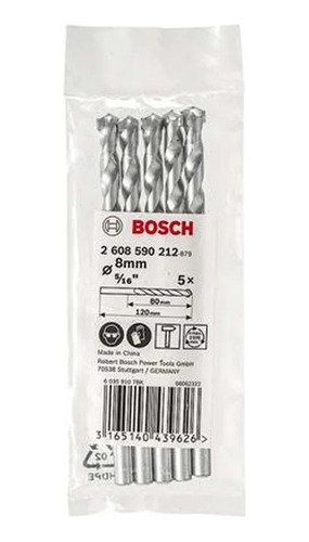 Kit Com 5 Unidades - Broca Concreto Bosch Impact 8mm