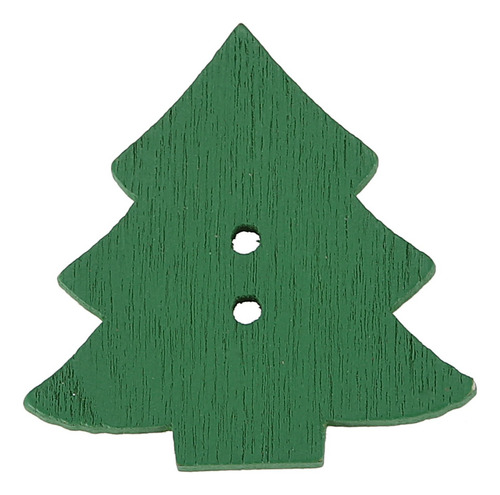 Botón De Madera Para Decoración Con Forma De Árbol De Navida
