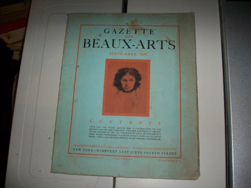 Gazette Des Beaux Arts September 1945 Wildenstein