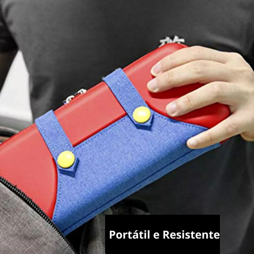 Case Bag Proteção Nintendo Switch Oled Lite Estojo Jogos Vermelho