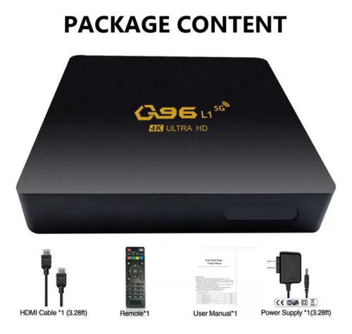 Convertidor De Tv Digital Tv Box Q96 Ultra Hd, Android 4k Negro Estándar