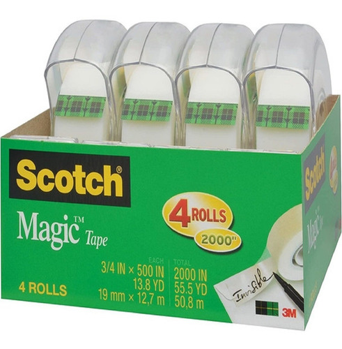 Cinta Adhesiva Magica Scotch 3m C4 Despachadores 19mm X12mts