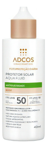 Protetor Solar Facial Adcos Aqua Fluid Fps50 Beige 40ml