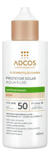 Protetor Solar Facial Adcos Aqua Fluid Fps50 Bege 40ml