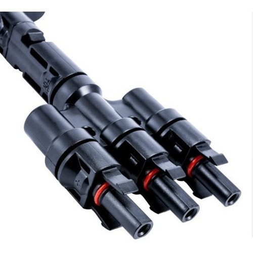 Conector/adaptador Mc4 Triplo 3x1 Paralelo 30a. 1000v.