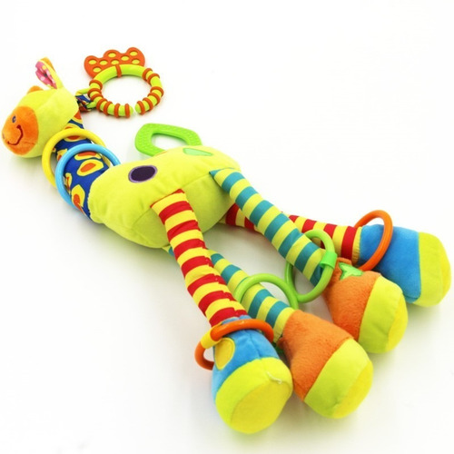 Imagem 2 de 3 de Brinquedo Girafa Mordedor Chocalho Bebê Pelúcia Naninha