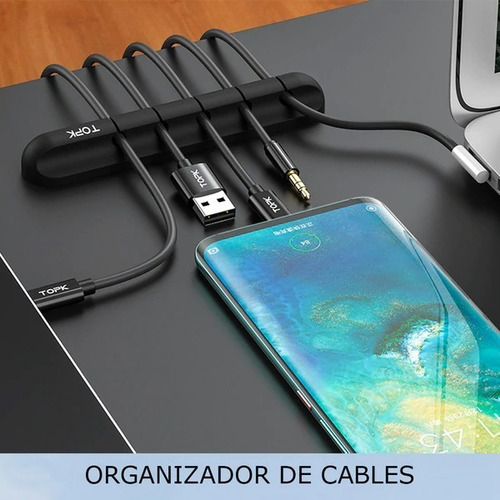 Imagen 2 de 4 de Organizador De Cables Adhesivo 3m Topk Silicona L16